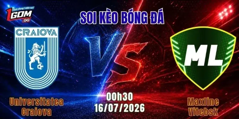 Soi kèo Universitatea Craiova vs Maxline Vitebsk, 00h30 ngày 16/7: Vé đi tiếp an bài